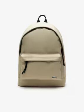 Lacoste Khaki/Tan Backpack with Front Zip Pocket